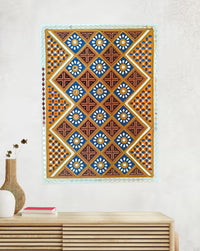 Intricate Geometric Lippan Artwork, 3 Feet x 4 Feet