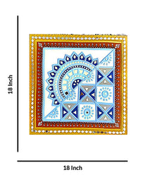 A Fusion Of Patterns Traditional Lippan Art, 18 Inch x 18 Inch