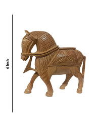 Beautiful Wooden Hand Carved Horse Figurine, 6 Inch