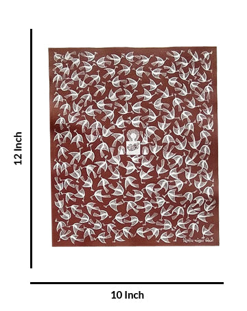 Birds Flying Warli Painting, 10 Inch x 12 Inch