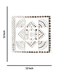 Breathtaking Intricate Geometric Pattern Lippan Art, 12 Inch x 12 Inch