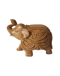 Carving Wooden Elephant Statue, 3 Inch