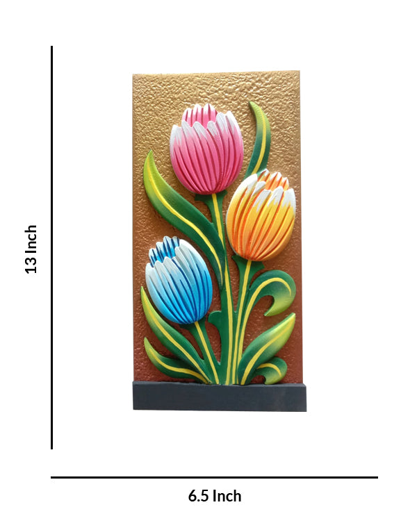 Colorful Stunning Tulip Plaque Wall Art, 6.5 Inch x 13 Inch