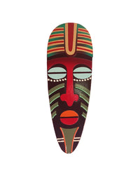 Colorful Tribal Face Mask Wall Hanging, 12 Inch x 4 Inch