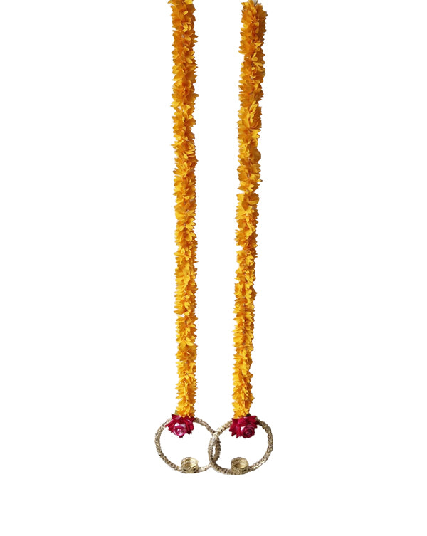 Colorful Yellow and Red Traditional Garlands Wall Hanging, 41 Inch x 6 Inch