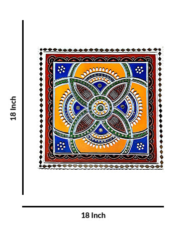 Colorful Mandala Tapestry Lippan Art, 18 Inch x 18 Inch