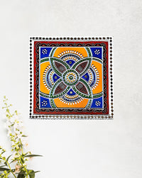 Colorful Mandala Tapestry Lippan Art, 18 Inch x 18 Inch