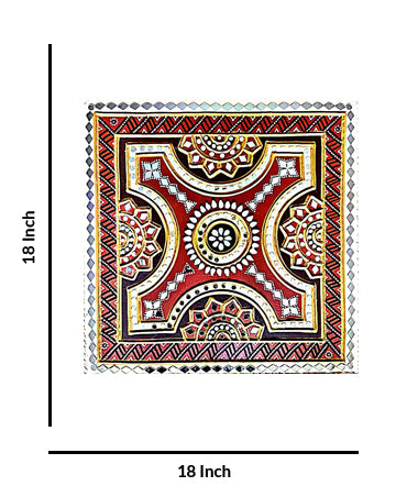 Colorful Square Tapestry Majestic Symphony Lippan Art, 18 Inch x 18 Inch