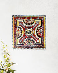 Colorful Square Tapestry Majestic Symphony Lippan Art, 18 Inch x 18 Inch