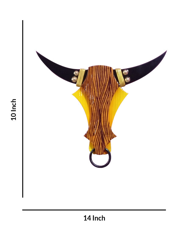 Decorative Bull Horn Wall Hanging, 10 Inch x 14 Inch