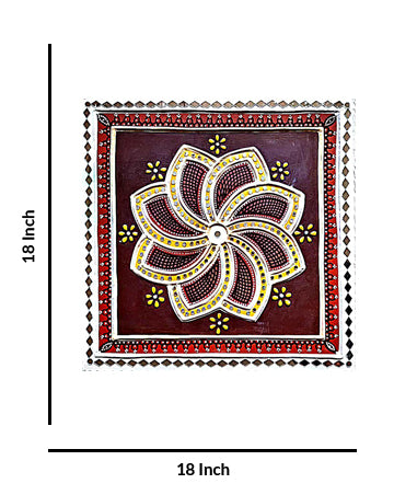 Decorative Floral Mandala Lippan Art, 18 Inch x 18 Inch