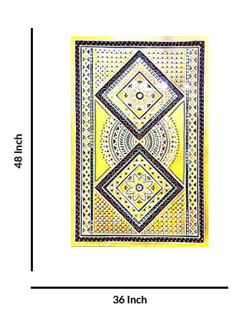 Decorative Wall with Geometric Pattern Lippan Art, 36 Inch x 48 Inch
