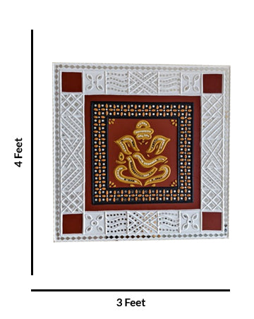 Ganesha In Lippan Art, 3 Feet x 4 Feet