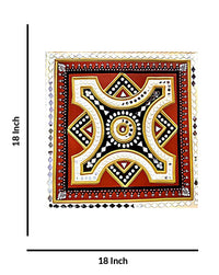 Geometric Elegance Traditional Lippan Art, 18 Inch x 18 Inch