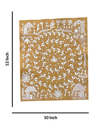 Gouri Dance Warli Painting, 10 Inch x 12 Inch