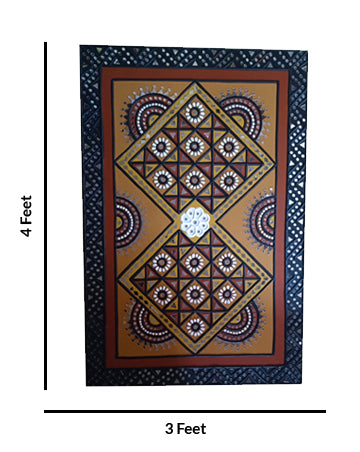 Handicraft Mud-Mirrorwork Lippan Art, 3 Feet x 4 Feet