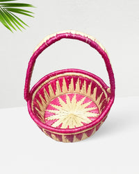 Handwoven Basket with Handle, 5 Inch x 10 Inch