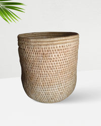 Handwoven Wicker Basket, 15 Inch x 14 Inch