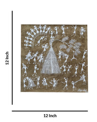 Warli Painting Holi Festival, 12 Inch x 12 Inch