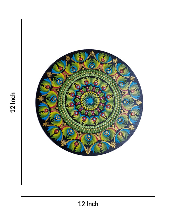 Intricate Mandala Decorative Plate, 12 Inch x 12 Inch