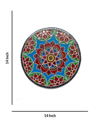 Intricate Mandala Lippan Art Plate, 14 Inch x 14 Inch