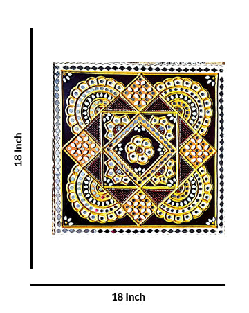 Intricate Geometric Tapestry Lippan Art, 18 Inch x 18 Inch