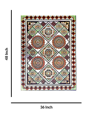 Intricate Geometric Tapestry Wall Decor Lippan Art, 36 Inch x 48 Inch