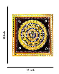 Intricate Mandala Radiant Circles Of Lippan Art, 18 Inch x 18 Inch