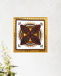 Intricate Tribal Lippan Art Wall Hanging, 12 Inch x 12 Inch