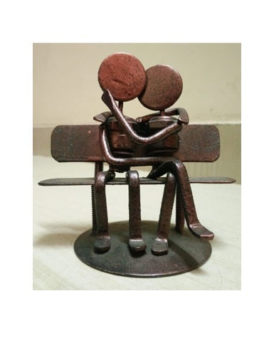 Metal Couple Table Art, 8 Inch x 7 Inch