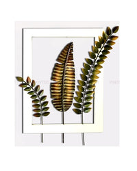 Metal Handcrafted Leaf Frame, 25 Inch x 19 Inch