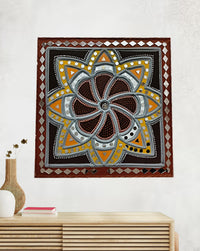 Lippan Art Mud & Mirror Craft Clay Wall Frame, 3 Feet x 4 Feet