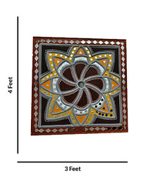 Lippan Art Mud & Mirror Craft Clay Wall Frame, 3 Feet x 4 Feet
