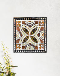 Lippan Art with Geometric and Floral Pattern, 12 Inch x 12 Inch