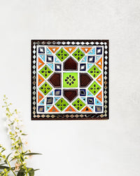 Geometric Quilt Pattern Lippan Art, 12 Inch x 12 Inch