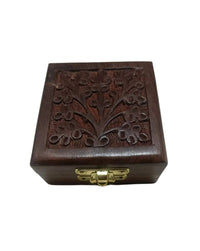 Sheesham Wood Square Jewelry Box, 3 Inch x 3 Inch