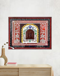 Traditional Arch Motif Wall Hanging Lippan Art, 36 Inch x 48 Inch