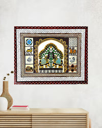 Traditional Ethnic Wall Hanging Lippan Artwork, 36 Inch x 48 Inch