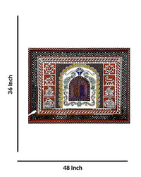 Traditional Arch Motif Wall Hanging Lippan Art, 36 Inch x 48 Inch