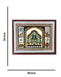 Traditional Ethnic Wall Hanging Lippan Artwork, 36 Inch x 48 Inch