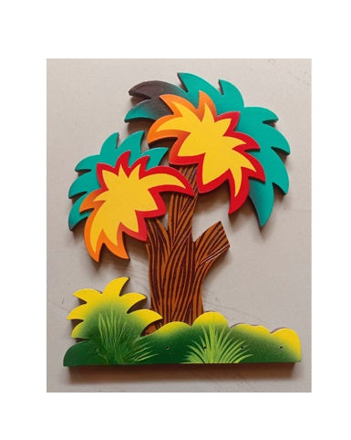 Handcrafted Decorative Wooden Tree Wall Hanging Decor, 12 Inch x 10 Inch