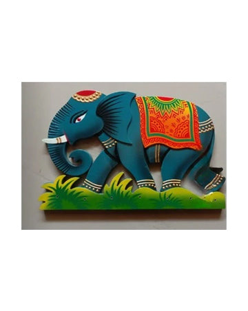 Elephant Wooden Handicraft Wall Decor, 12 Inch x 8 Inch